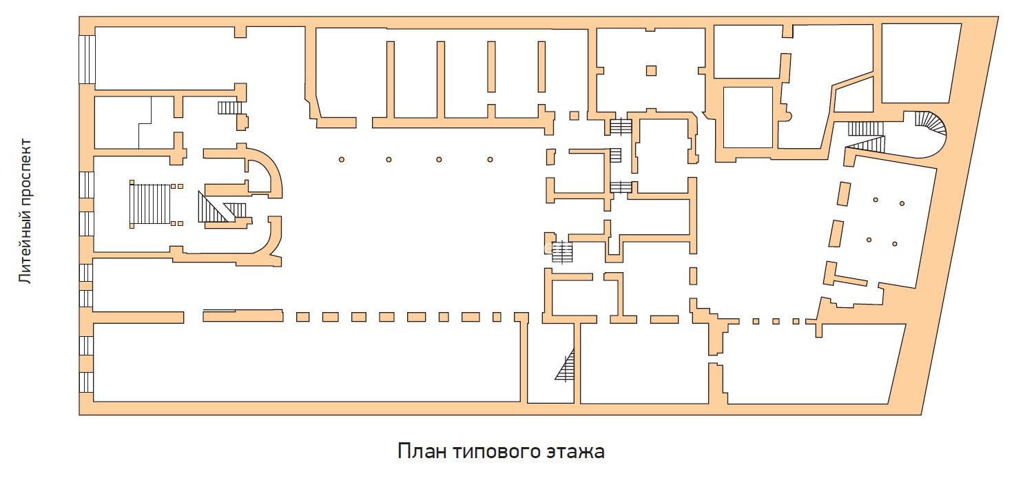 Продажа здания — Литейный пр., д. 62, лит. А, Санкт-Петербург площадью 5  501,00 м² по цене 390000000 руб. за кв.м.